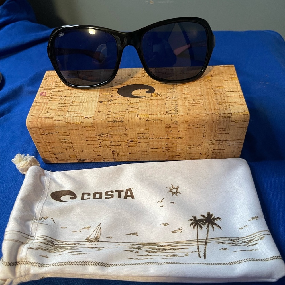 Costa Black Sunglasses with Blue Lenses